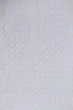 Srajann Hand Embroidered White Pure Georgette Lucknowi Chikankari Unstitched Men's Kurta Piece (SLC1148) - Image 2