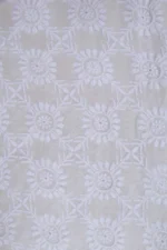 Srajann Hand Embroidered White Pure Georgette Lucknowi Chikankari Unstitched Men's Kurta Piece (SLC1148) - Image 3