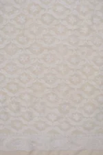 Srajann Hand Embroidered Cream Pure Georgette Lucknowi Chikankari Unstitched Men's Kurta Piece (SLC1155) - Image 6