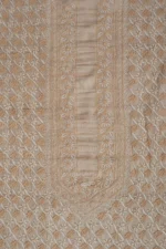 Srajann Hand Embroidered Silk Lucknowi Chikankari Unstitched Men's Kurta Piece