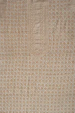 Srajann Hand Embroidered Silk Lucknowi Chikankari Unstitched Men's Kurta Piece (SLC1167) - Image 2