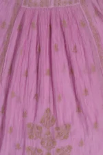 Srajann Hand Embroided Purple Mul Chanderi Lucknowi Chikankari Unstitched Kurta Dupatta Set (SLC1177) - Image 7