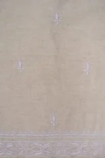 Srajann Hand Embroidered Cream Lucknowi Chikankari Unstitched Men's Kurta Piece (SLC1316) - Image 7