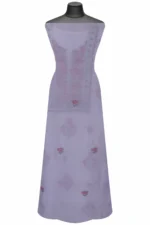 Srajann Hand Embroided Grey Maheshwari Lucknowi Chikankari Unstitched Kurta Dupatta Set (SLC1289) - Image 5