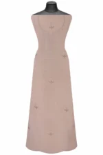 Srajann Hand Embroidered Beige Chanderi Lucknow Chikankari Unstitched Kurta With Dupatta(SLC1308) - Image 7