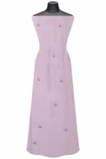 Srajann Hand Embroidered Pink Chanderi Lucknow Chikankari Unstitched Kurta With Dupatta(SLC1311) - Image 5