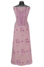 Srajann Hand Embroided Purple Mul Chanderi Lucknowi Chikankari Unstitched Kurta Dupatta Set (SLC17020) - Image 5