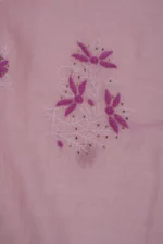 Srajann Hand Embroided Purple Mul Chanderi Lucknowi Chikankari Unstitched Kurta Dupatta Set (SLC17020) - Image 9