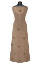 Srajann Hand Embroided Fawn Mul Chanderi Lucknowi Chikankari Unstitched Kurta Dupatta Set (SLC1705) - Image 7