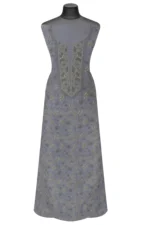Srajann Hand Embroided Grey Mul Chanderi Lucknowi Chikankari Unstitched Kurta Dupatta Set (SLC17010) - Image 5