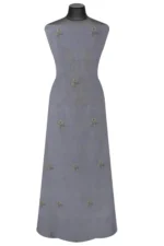 Srajann Hand Embroided Grey Mul Chanderi Lucknowi Chikankari Unstitched Kurta Dupatta Set (SLC17010) - Image 7