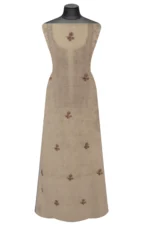 Srajann Hand Embroided Cream Mul Chanderi Lucknowi Chikankari Unstitched Kurta Dupatta Set (SLC17011) - Image 7