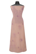 Srajann Hand Embroided Orange Mul Chanderi Lucknowi Chikankari Unstitched Kurta Dupatta Set (SLC17015) - Image 7