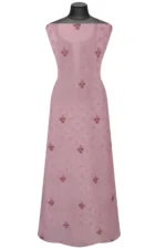 Srajann Hand Embroided Pink Mul Chanderi Lucknowi Chikankari Unstitched Kurta Dupatta Set (SLC1352) - Image 7
