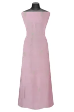 Srajann Hand Embroided Pink Mul Chanderi Lucknowi Chikankari Unstitched Kurta Dupatta Set (SLC1353) - Image 6