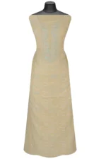 Srajann Hand Embroided Lemon Mul Chanderi Lucknowi Chikankari Unstitched Kurta Dupatta Set (SLC1355) - Image 4