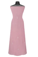 Srajann Hand Embroided Pink Mul Chanderi Lucknowi Chikankari Unstitched Kurta Dupatta Set (SLC1357) - Image 7