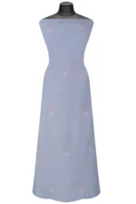 Srajann Hand Embroided Grey Mul Chanderi Lucknowi Chikankari Unstitched Kurta Dupatta Set (SLC1358) - Image 7