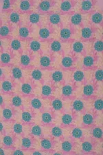 Srajann Hand Embroided Pink Faux Georgette Lucknowi Chikankari Unstitched Kurta Dupatta Set (SLC1373) - Image 7