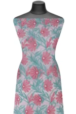 Srajann Hand Embroided white Faux Georgette Lucknowi Chikankari Unstitched Kurta Dupatta Set (SLC1370) - Image 6