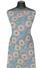 Srajann Hand Embroided Pink Faux Georgette Lucknowi Chikankari Unstitched Kurta Dupatta Set (SLC1372) - Image 3