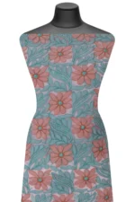 Srajann Hand Embroided Pink Faux Georgette Lucknowi Chikankari Unstitched Kurta Dupatta Set (SLC1366) - Image 4