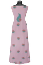 Srajann Hand Embroided Pink Faux Georgette Lucknowi Chikankari Unstitched Kurta Dupatta Set (SLC1366) - Image 7