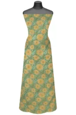 Srajann Hand Embroided Lemon Faux Georgette Lucknowi Chikankari Unstitched Kurta Dupatta Set (SLC1383) - Image 4