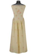 Srajann Hand Embroided Fawn Mul Chanderi Lucknowi Chikankari Unstitched Kurta Dupatta Set (SLC1605) - Image 5