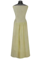 Srajann Hand Embroided Lemon Mul Chanderi Lucknowi Chikankari Unstitched Kurta Dupatta Set (SLC1609) - Image 6