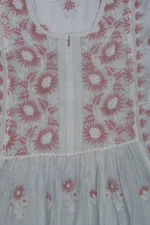 Srajann Hand Embroided Grey Mul Chanderi Lucknowi Chikankari Unstitched Kurta Dupatta Set (SLC1625) - Image 6