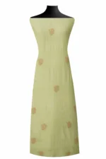 Srajann Hand Embroided Green Mul Chanderi Lucknowi Chikankari Unstitched Kurta Dupatta Set (SLC1582) - Image 4