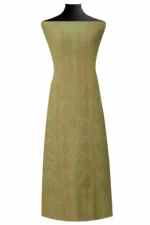 Srajann Hand Embroided Green Mul Chanderi Lucknowi Chikankari Unstitched Kurta Dupatta Set (SLC1582) - Image 2