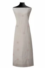 Srajann Hand Embroided Grey Mul Chanderi Lucknowi Chikankari Unstitched Kurta Dupatta Set (SLC1583) - Image 4