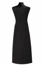 Srajann Hand Embroided Black Kota Lucknowi Chikankari Unstitched Kurta Dupatta Set (SLC1585) - Image 2