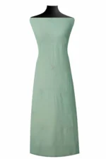 Srajann Hand Embroided Sea Green Mul Chanderi Lucknowi Chikankari Unstitched Kurta Dupatta Set (SLC1716) - Image 4