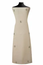 Srajann Hand Embroidered Mal Chanderi Lucknowi Chikankari Unstitched Kurta With Dupatta(SLC1763) - Image 4