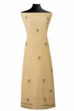 Srajann Hand Embroided Fawn Maheshwari Lucknowi Chikankari Unstitched Kurta Dupatta Set (SLC1770) - Image 9
