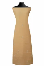 Srajann Hand Embroided Fawn Maheshwari Lucknowi Chikankari Unstitched Kurta Dupatta Set (SLC1771) - Image 12