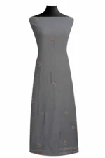 Srajann Hand Embroided Blue Maheshwari Lucknowi Chikankari Unstitched Kurta Dupatta Set (SLC1779) - Image 4