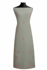 Srajann Hand Embroided Green Maheshwari Lucknowi Chikankari Unstitched Kurta Dupatta Set (SLC1792) - Image 4