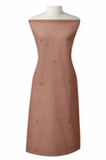 Srajann Hand Embroided Peach Kota Lucknowi Chikankari Unstitched Kurta Dupatta Set (SLC1440) - Image 11