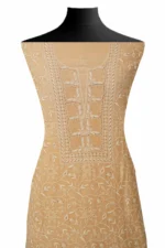 Srajann Hand Embroided Fawn Maheshwari Lucknowi Chikankari Unstitched Kurta Dupatta Set (SLC1771) - Image 10