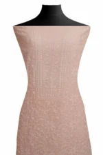 Srajann Hand Embroided Pink Maheshwari Lucknowi Chikankari Unstitched Kurta Dupatta Set (SLC1784) - Image 3
