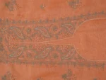 Srajann Hand Embroided Peach Linen Lucknowi Chikankari Unstitched Kurta Dupatta Set (SLC1584) - Image 7