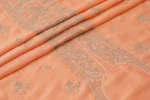 Srajann Hand Embroided Peach Linen Lucknowi Chikankari Unstitched Kurta Dupatta Set (SLC1584) - Image 11