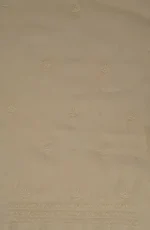 Srajann Hand Embroided Fawn Mul Chanderi Lucknowi Chikankari Unstitched Kurta Dupatta Set (SLC1715) - Image 11