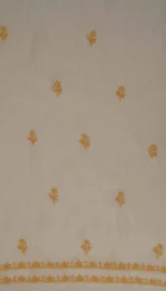 Srajann Hand Embroidered Mal Chanderi Lucknowi Chikankari Unstitched Kurta With Dupatta(SLC1719) - Image 11