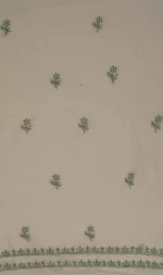 Srajann Hand Embroidered Mal Chanderi Lucknowi Chikankari Unstitched Kurta With Dupatta(SLC1763) - Image 5