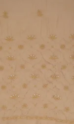 Srajann Hand Embroided Fawn Maheshwari Lucknowi Chikankari Unstitched Kurta Dupatta Set (SLC1769) - Image 11